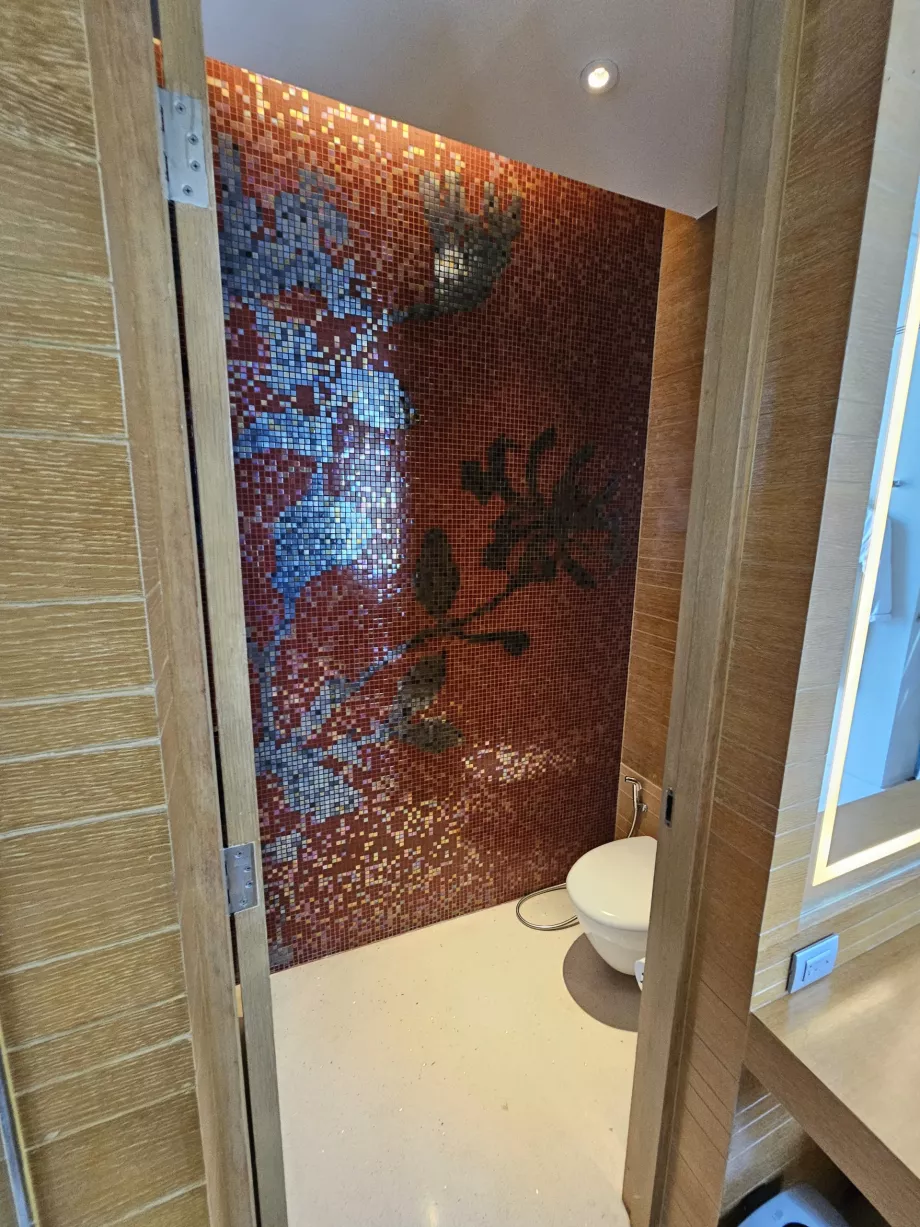 Τουαλέτα που χωρίζεται με πόρτα από το μπάνιο