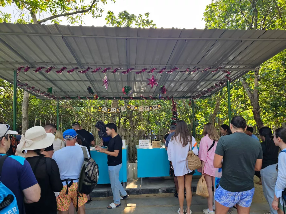 Check-in πριν από την αναχώρηση στην αποβάθρα (και πληρωμή του τέλους εισόδου στο εθνικό πάρκο)