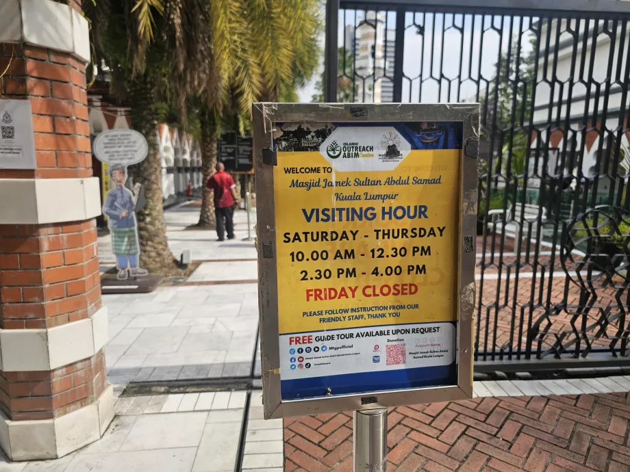 Ώρες λειτουργίας, Masjid Jamek