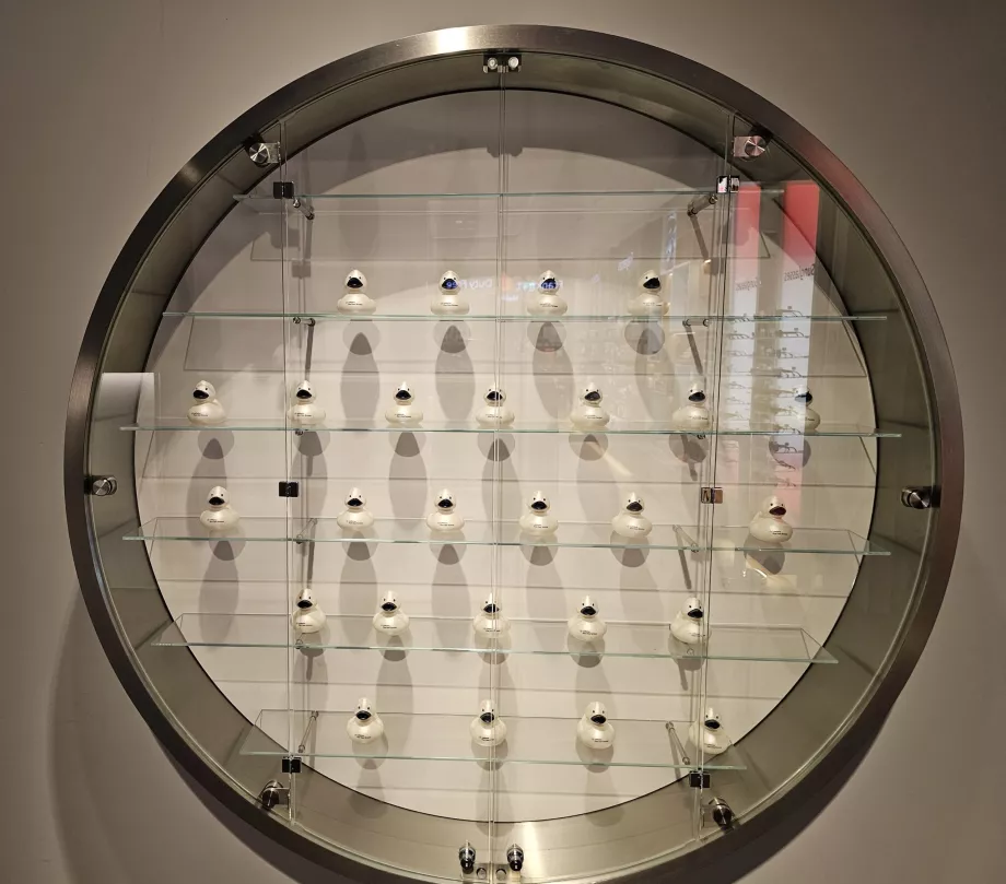 Βιτρίνα με συλλεκτικές πάπιες