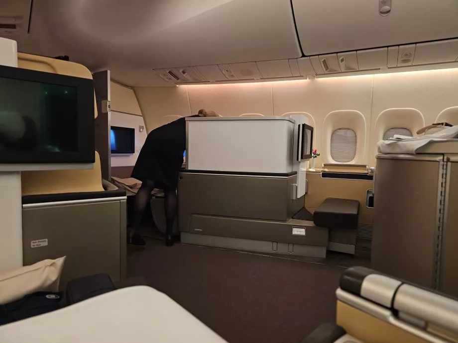 Καμπίνα πρώτης θέσης όπως φαίνεται από τη θέση 2A