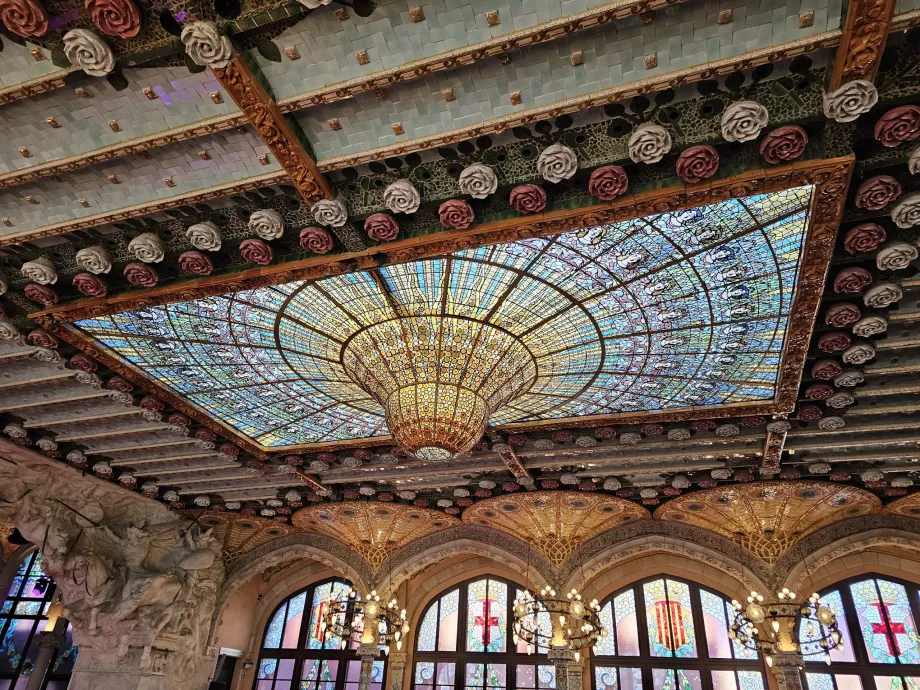 Palau de la Música Catalana, λεπτομέρεια οροφής