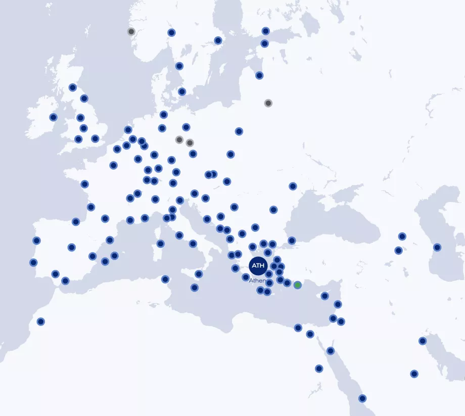 Χάρτης διαδρομής Aegean Airlines