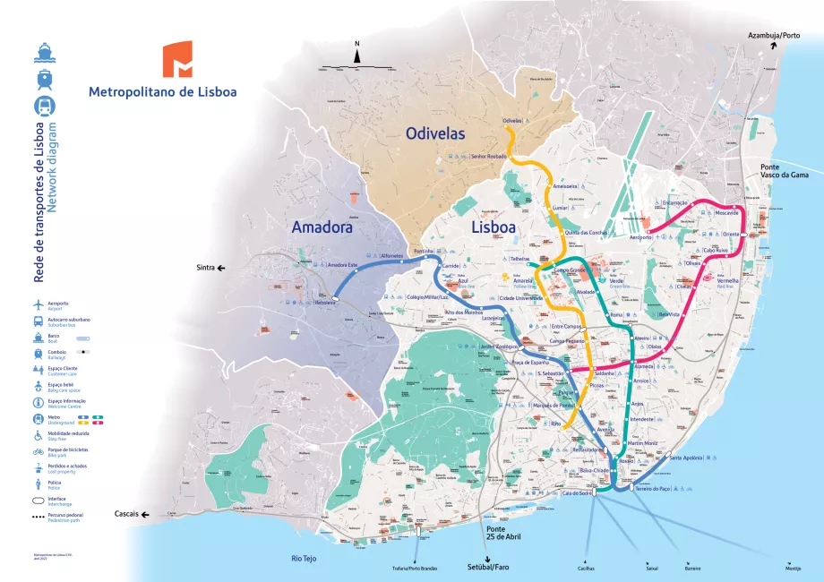 Χάρτης μετρό Λισαβόνας