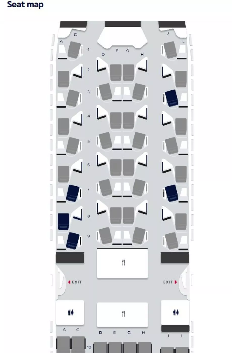 Χάρτης θέσεων: παλιά business class