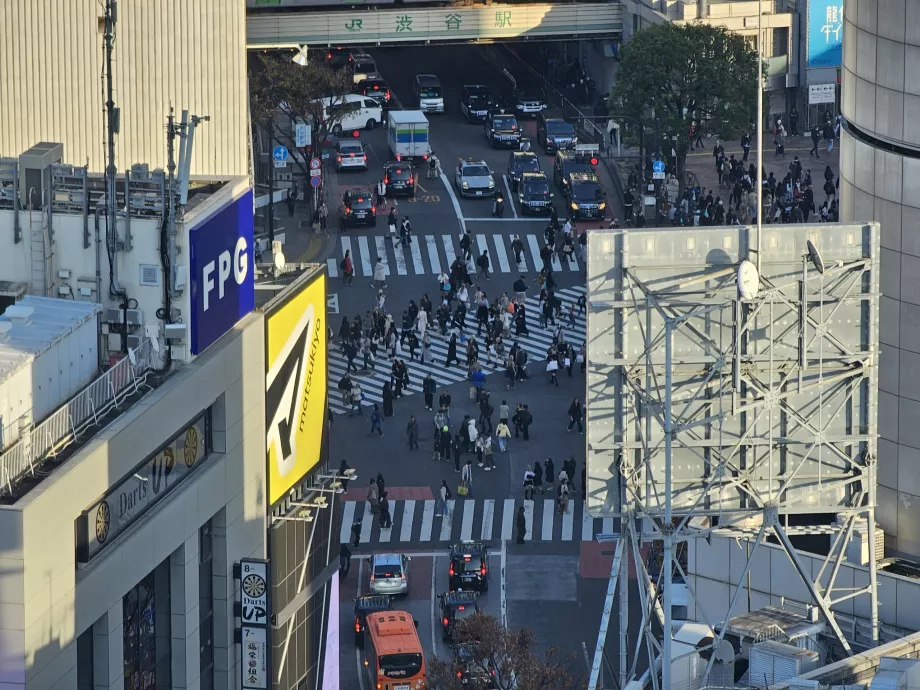 Άποψη της διασταύρωσης Shibuya με ζουμ