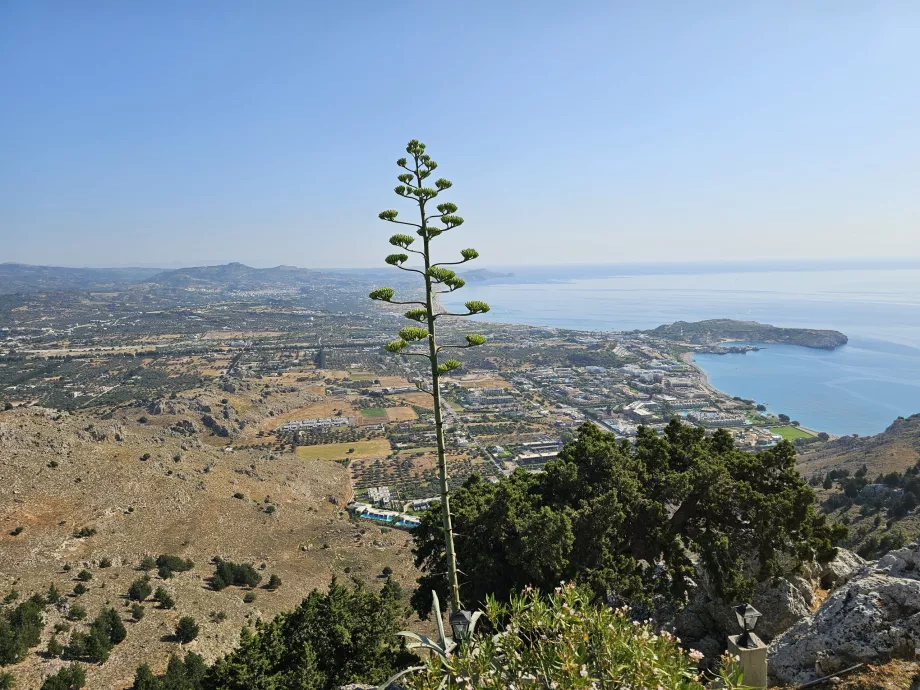 Θέα από το μοναστήρι της Παναγίας πάνω από το θέρετρο των Κολυμπίων