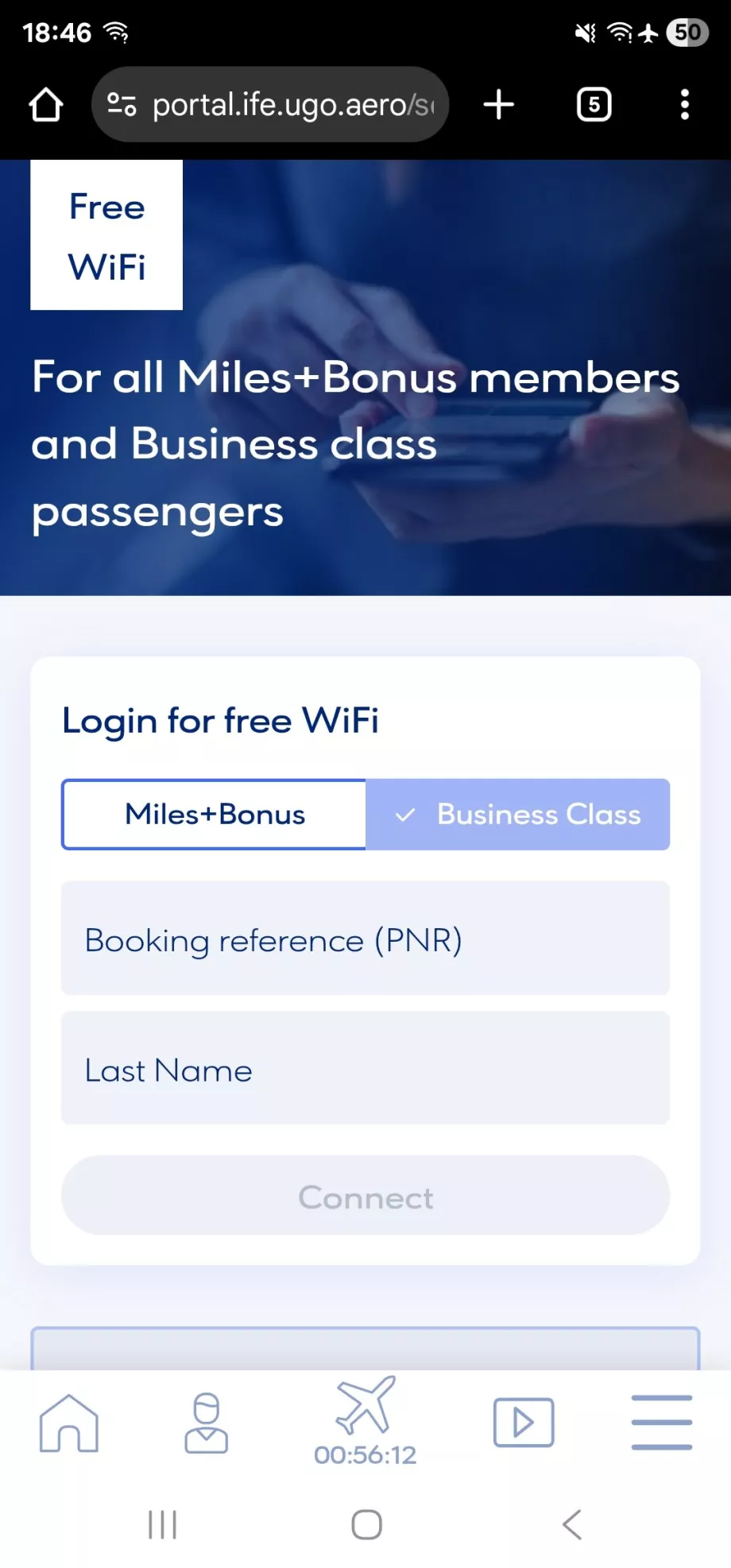 Wi-Fi κατά τη διάρκεια της πτήσης