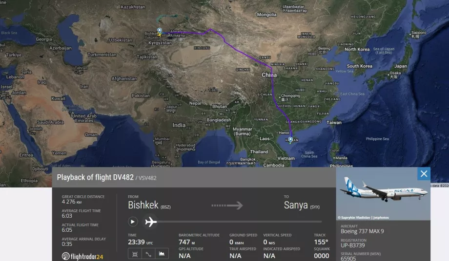 Πτήση Μπισκέκ - Σάνια