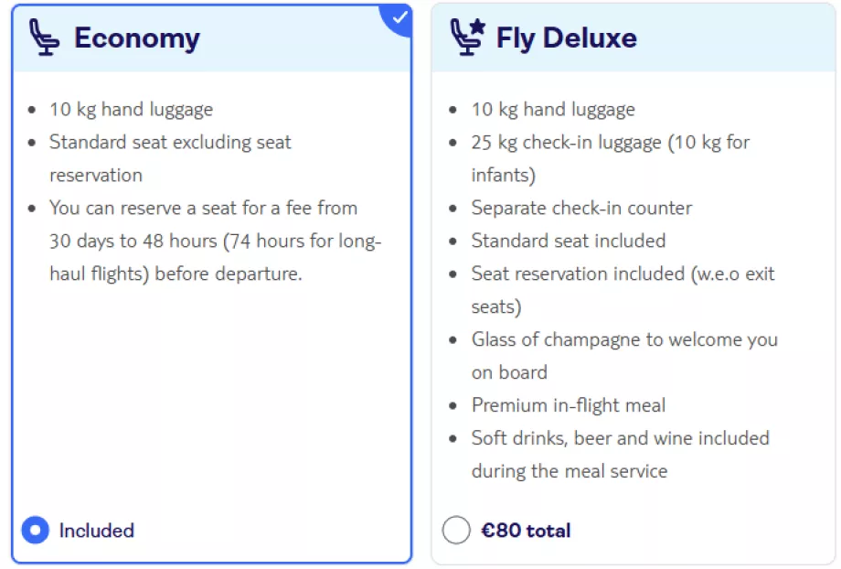 Tui fly Βέλγιο, ναύλοι