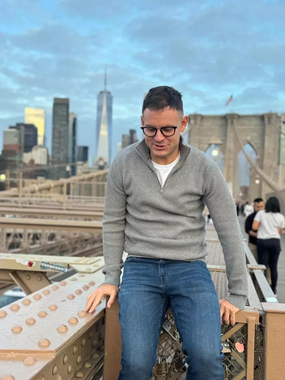 Εγώ στη γέφυρα του Μπρούκλιν