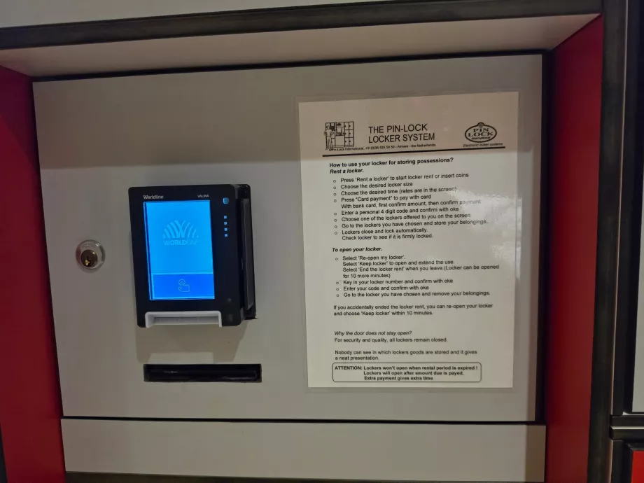 Θυρίδες αποσκευών, πληρωμή με κάρτα