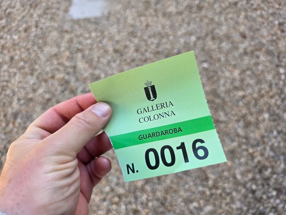 Galleria Colonna, εισιτήριο από το δωμάτιο αποσκευών