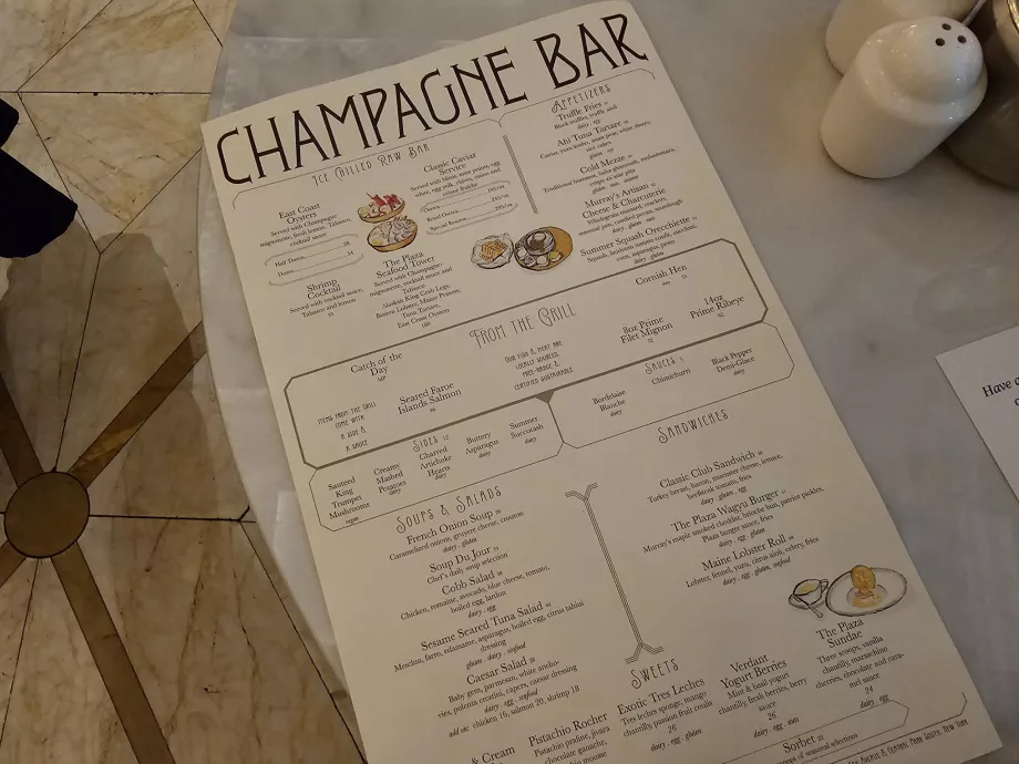 Μενού Champagne Bar
