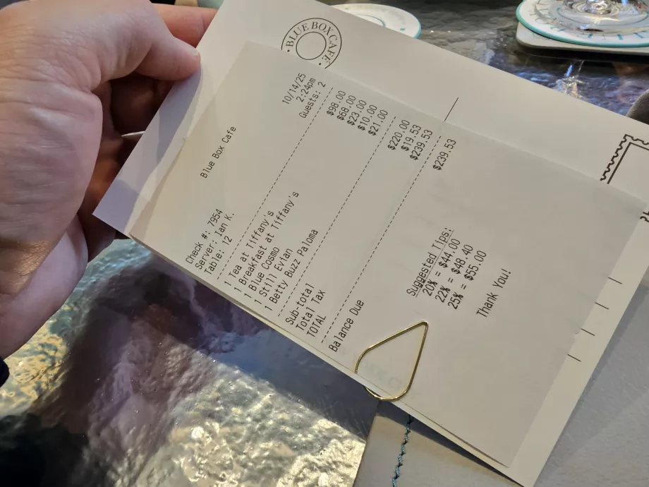 Blue Box, συνολικός λογαριασμός