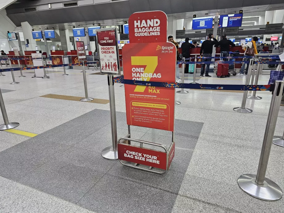 Πρότυπο χειραποσκευών, Spicejet