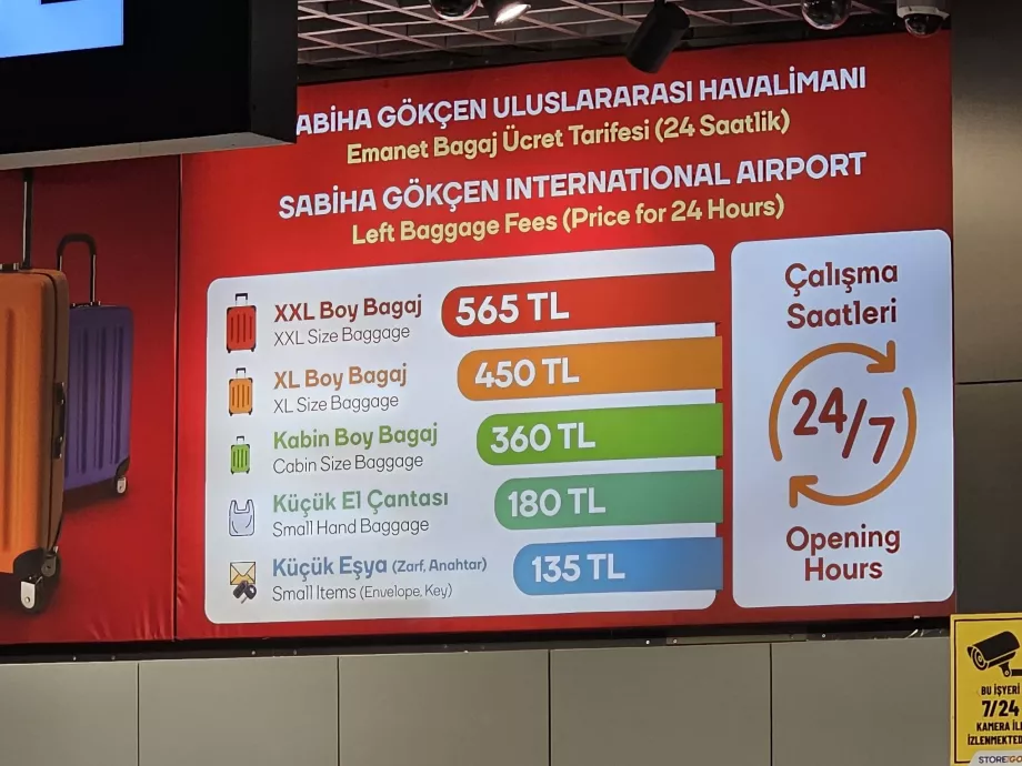 Τιμοκατάλογος αποθήκευσης αποσκευών, έτος 2025