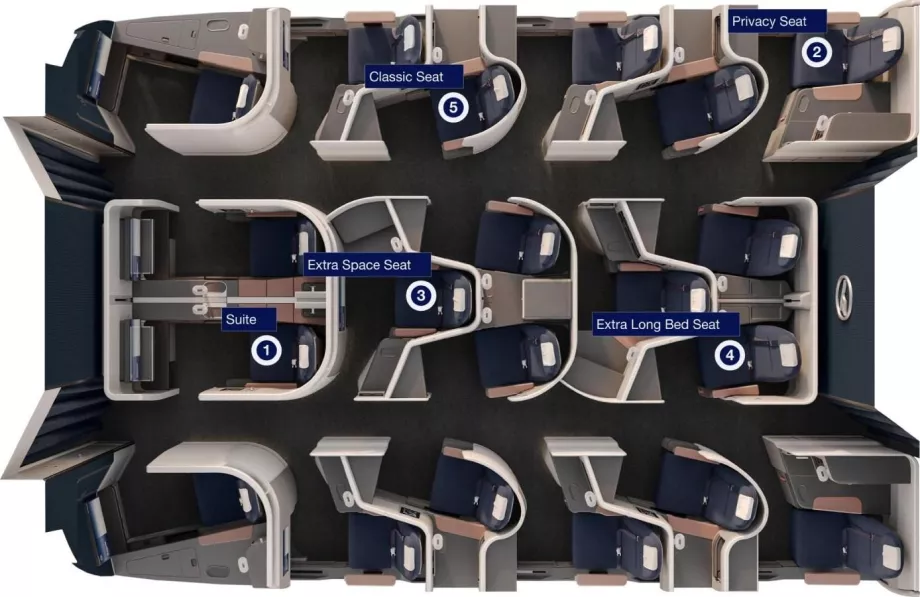 Διάταξη και τύποι θέσεων, χάρτης από lufthansa.com